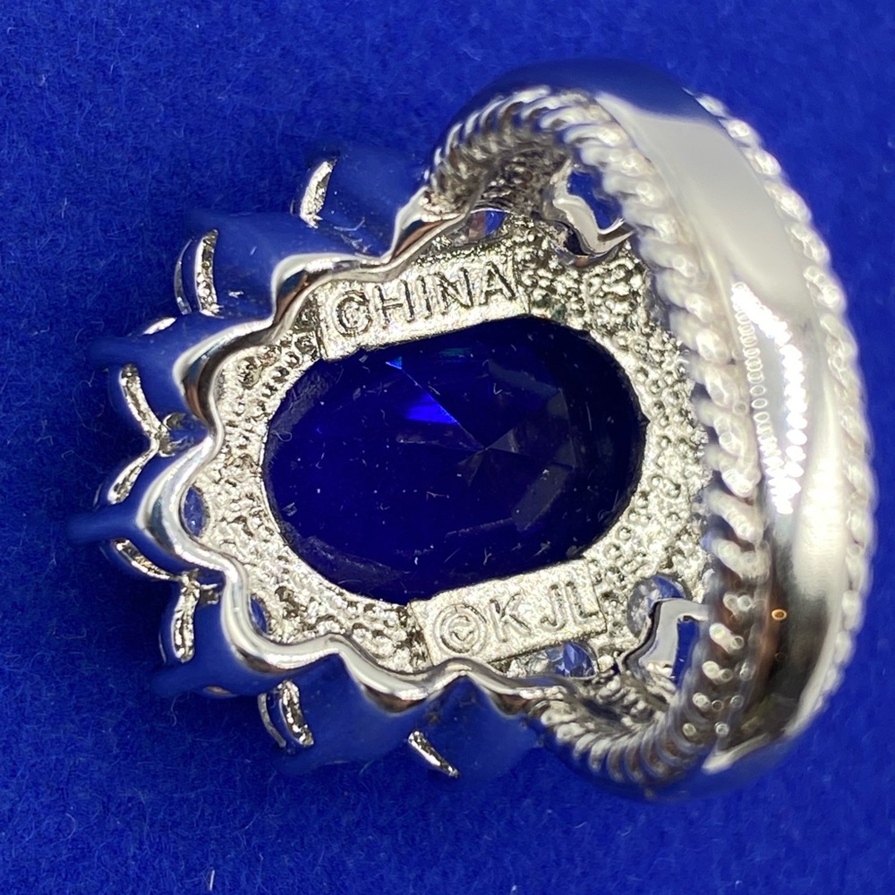 KJL Blue & Clear Glass Statement Ring - Picture 4 of 4